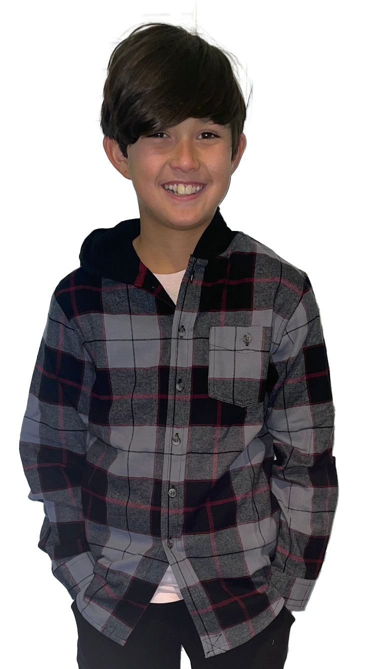 CHESTER FLANNEL HOODIE- BOYS